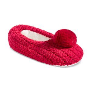 NWT Charter Club Women's Pom Pom Ped Socks, Candy Red